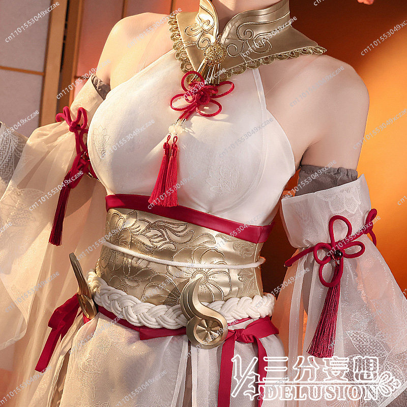 Costume Anime Cosplay - 나라카: 블레이드포인트 코스프레 월넛 화이트 실크