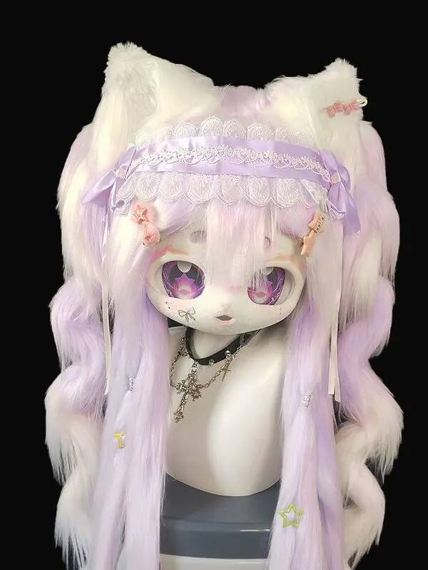 Anime Cosplay Mask - 수제 키그 퍼슈트 헤드, 귀여운 고양이