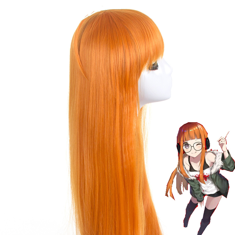 오렌지 롱 스트레이트 인모 헤어 페르소나 사쿠라 후타바 - Anime Cosplay Easy 리뷰 및 가격