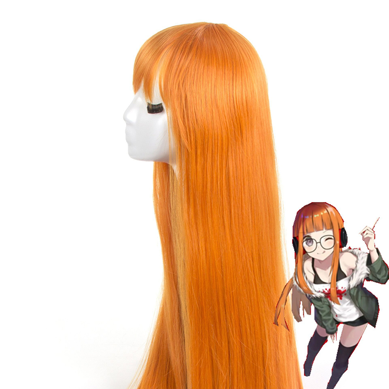 오렌지 롱 스트레이트 인모 헤어 페르소나 사쿠라 후타바 - Anime Cosplay Easy 리뷰 및 가격