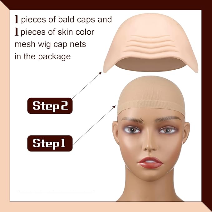 2개 라텍스 베일드 캡과 나일론 가발 캡 세트, 메이크 - Anime Cosplay Makeup 리뷰 및 가격