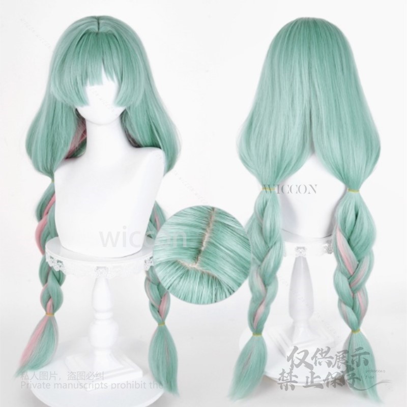 애니메이션 Phrolova 코스프레 가발 그린 핑크 혼 - Costume Anime Cosplay 리뷰 및 가격